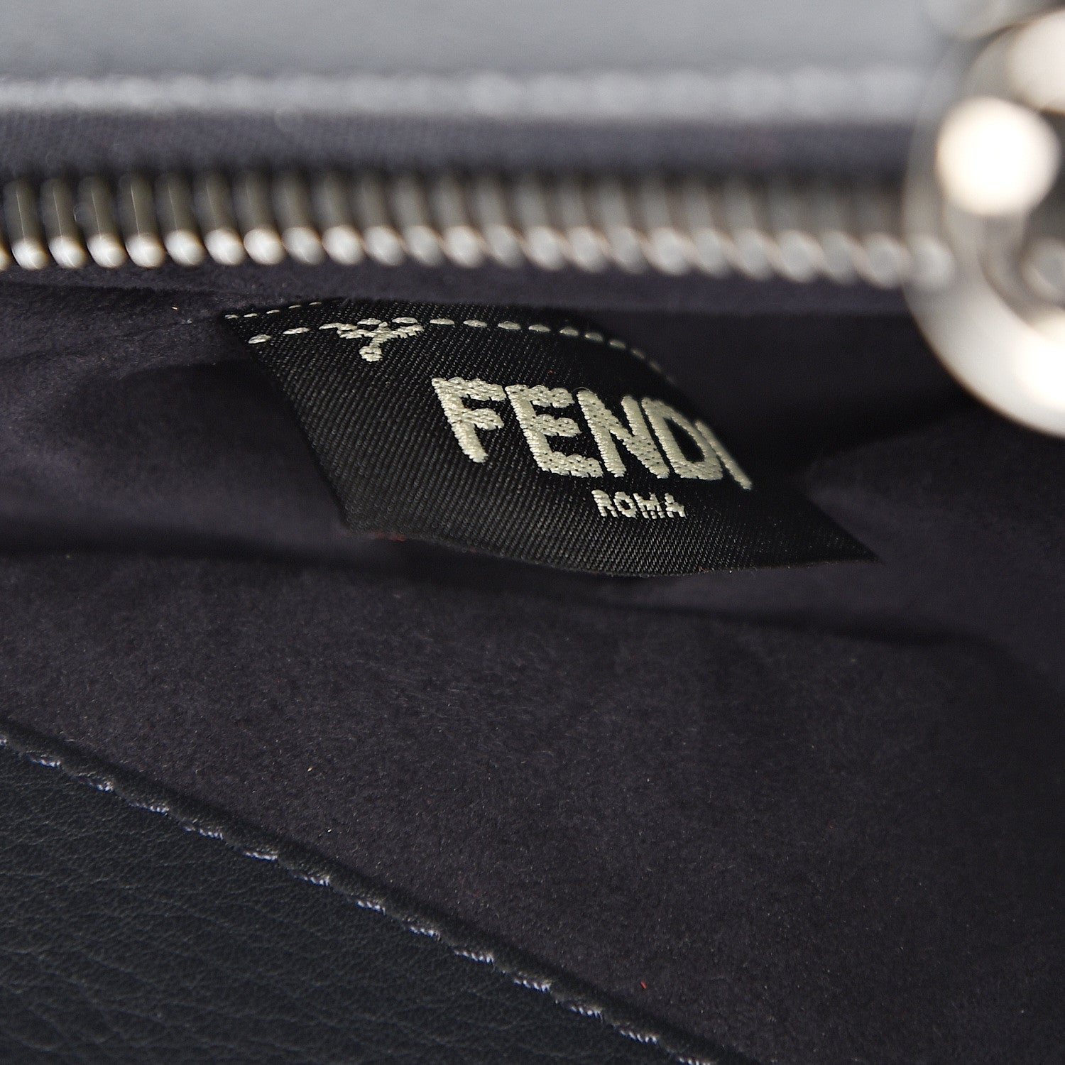 Fendi Suede Calfskin Waves Small DotCom Click Chain Satchel Papavero Blue Notte 6 of 11