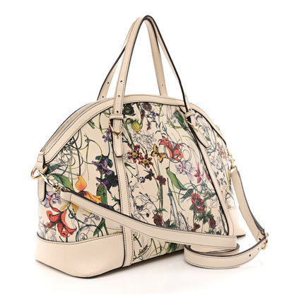 Gucci Canvas Flora Infinity Medium Nice Top Handle Dome Bag White 3 of 22