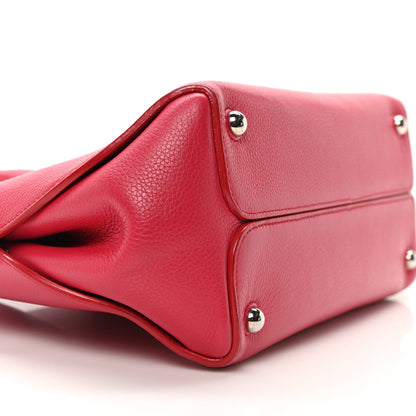 Christian Dior Grained Calfskin Bar Tote Coquelicot 2 of 6