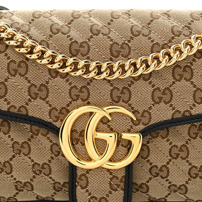 Gucci Monogram Matelasse Diagonal Small GG Marmont Shoulder Bag Beige Black 8 of 10