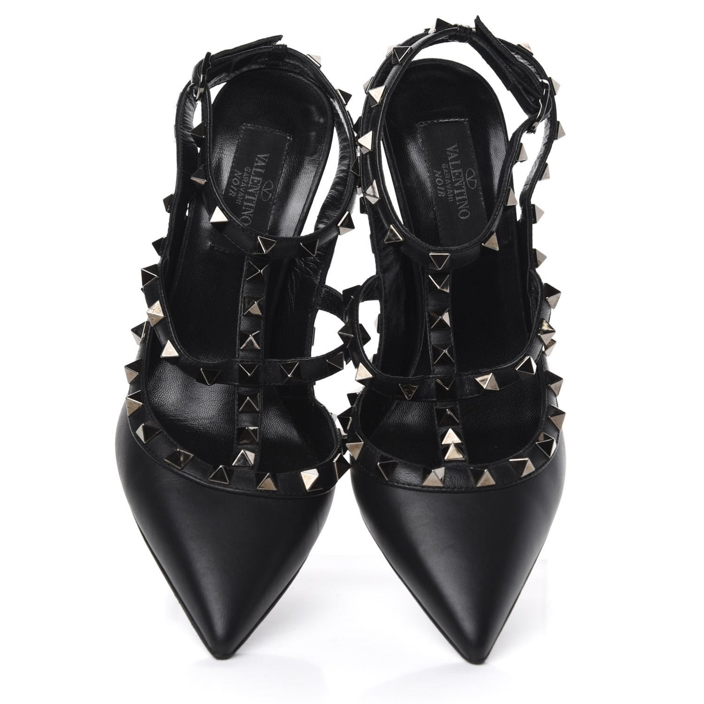Nappa Rockstud Ankle Strap Pumps 36.5 Black