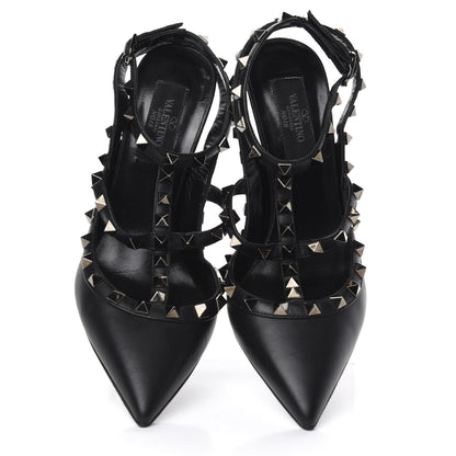 Valentino Garavani Nappa Rockstud Ankle Strap Pumps 36.5 Black 5 of 9