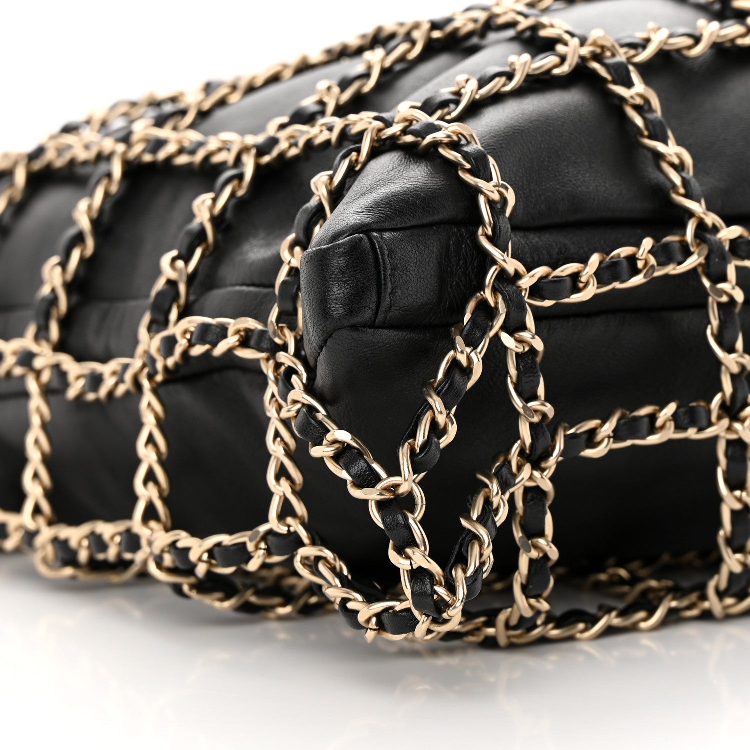 Chanel Lambskin Large Shopping Chain Tote Black 8 of 13