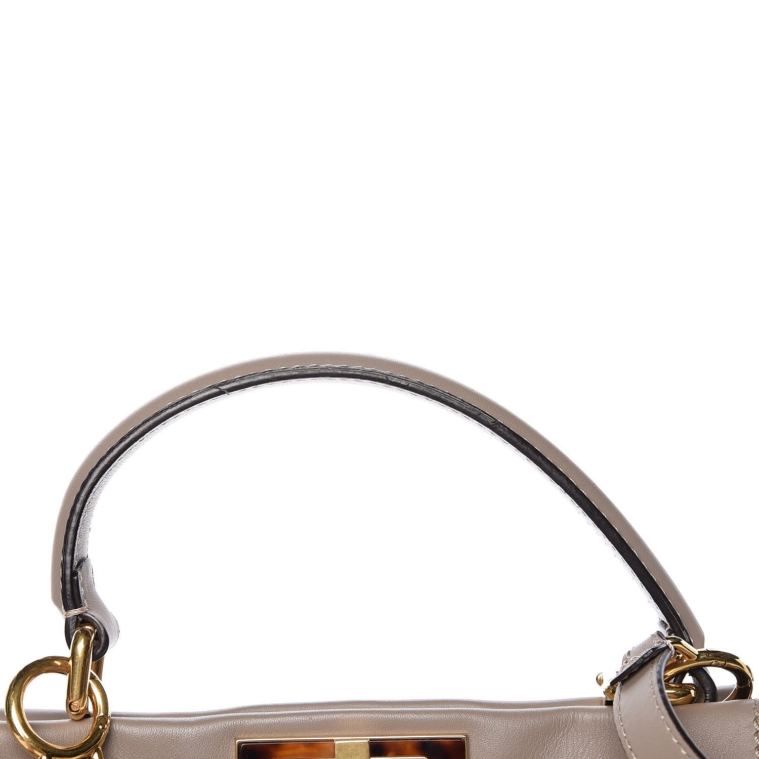 Fendi Vitello Seta Plexiglass Tortoise Medium Peekaboo Iconic Satchel Tortora 13 of 16
