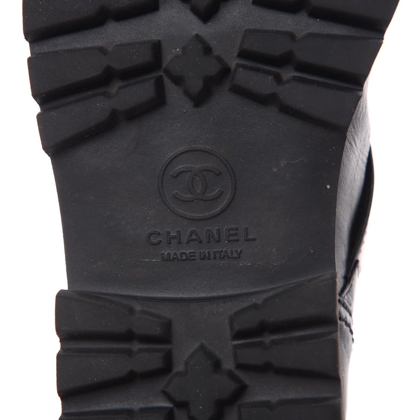 Calfskin Quilted Biker Boots 38.5 Black
