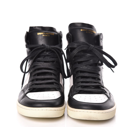 Saint Laurent Calfskin Mens Court Classic SL/10H High Top Sneakers 43 Black White 2 of 10