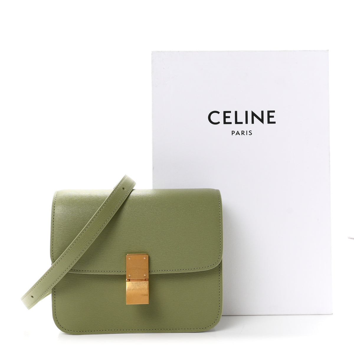 Liege Calfskin Teen Classic Box Flap Bag Sage