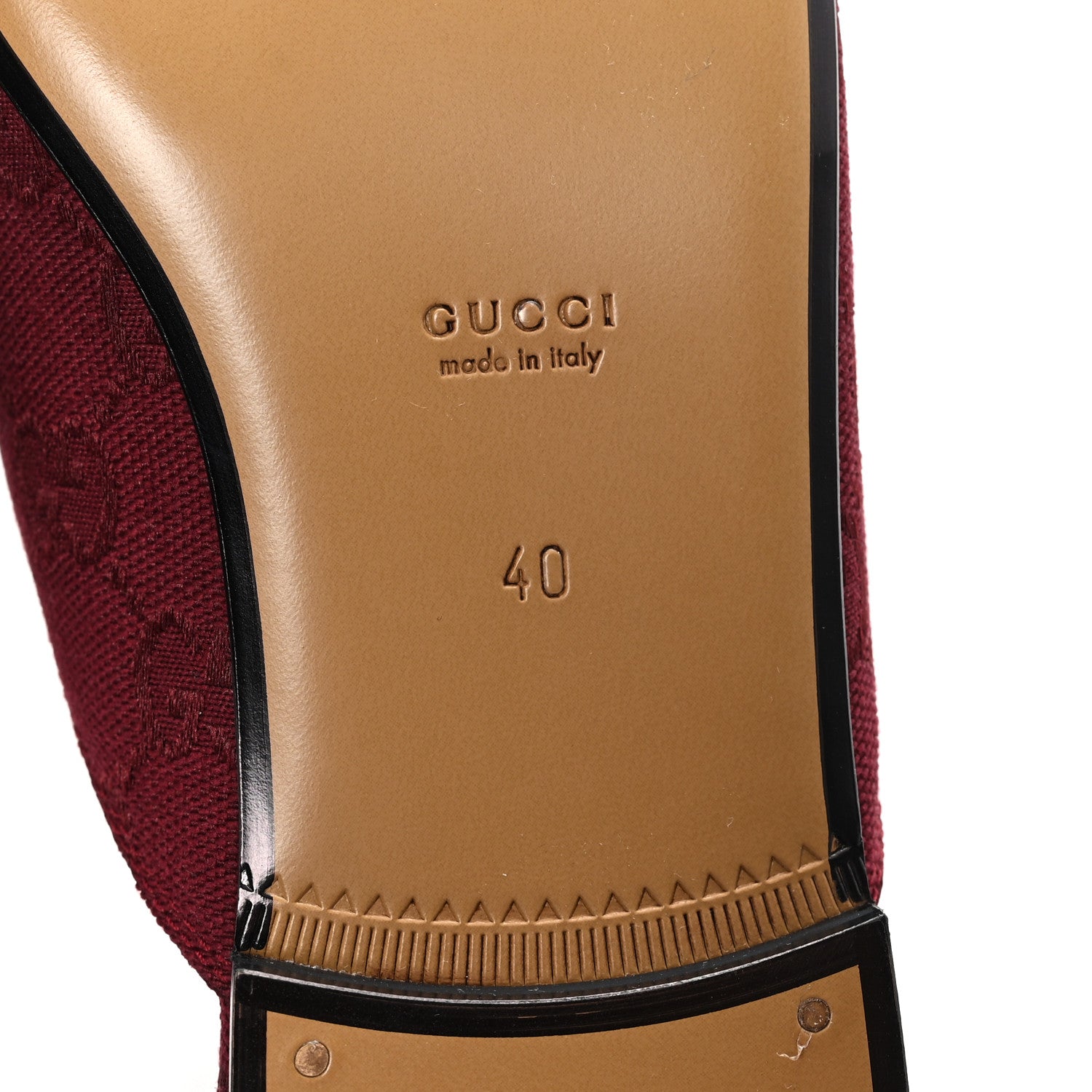 Gucci New Canvas GG Monogram Malaga Kid Womens Princetown Slippers 40 Rosso Ancora 8 of 10
