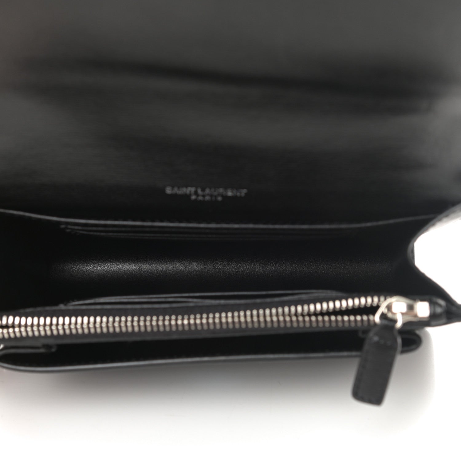 Saint Laurent Calfskin Monogram Sunset Chain Wallet Black 5 of 11