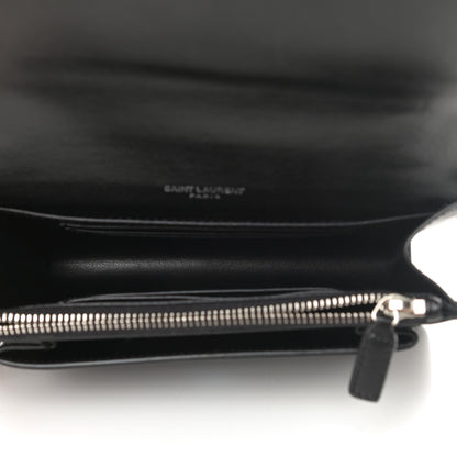 Saint Laurent Calfskin Monogram Sunset Chain Wallet Black 5 of 11