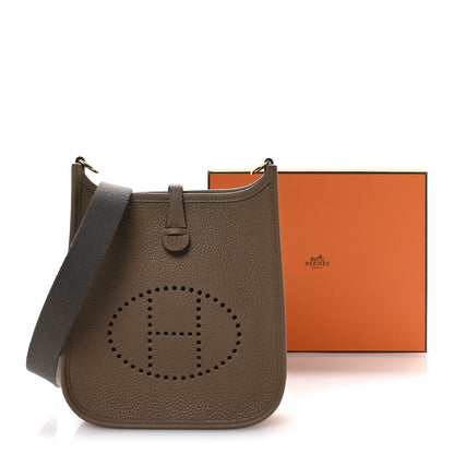 Hermes Taurillon Clemence Amazone Evelyne TPM Beige De Weimar Gris Etain 11 of 11