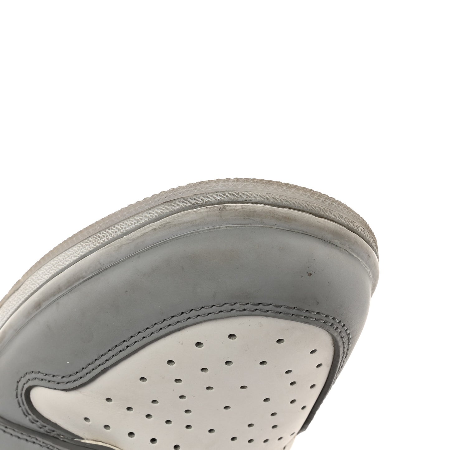 X NIKE AIR JORDAN Calfskin Mens Oblique High Sneakers 44 Beige White