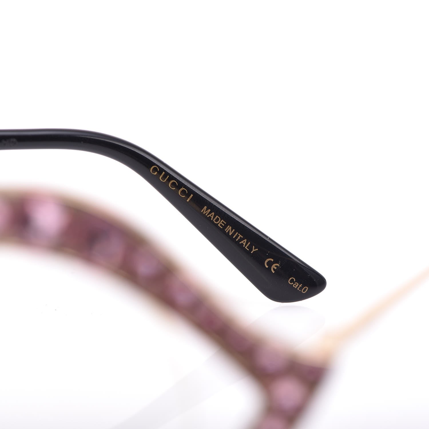 Gucci Metal Crystal Cat Eye Sunglasses GG0046/S Light Pink 5 of 10