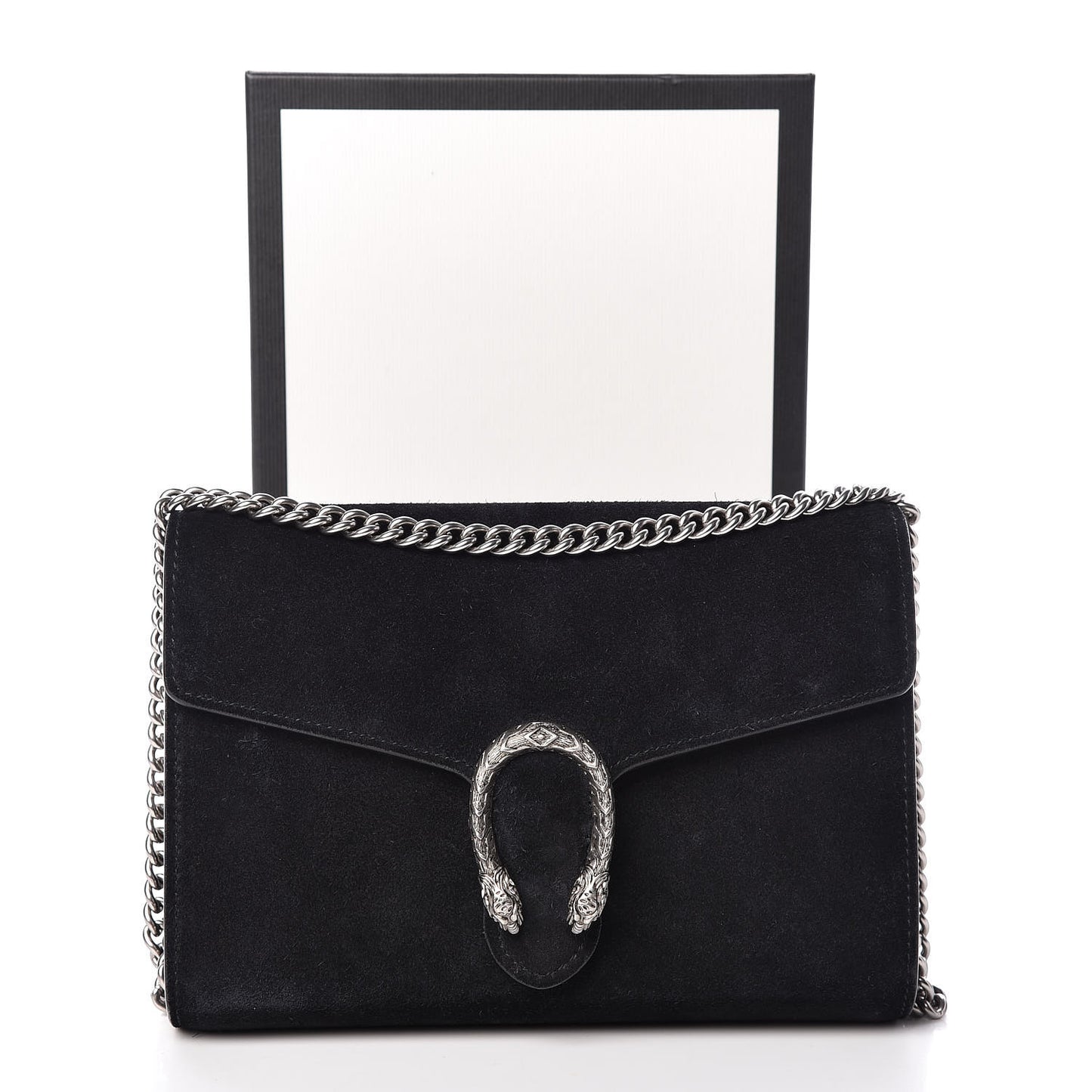 Suede Mini Dionysus Chain Wallet Black