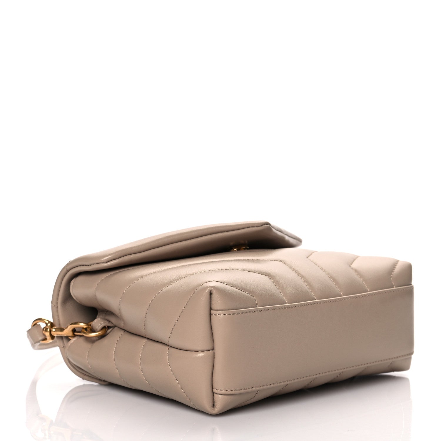 Saint Laurent Calfskin Y Quilted Monogram Toy Loulou Crossbody Bag Latte 4 of 10