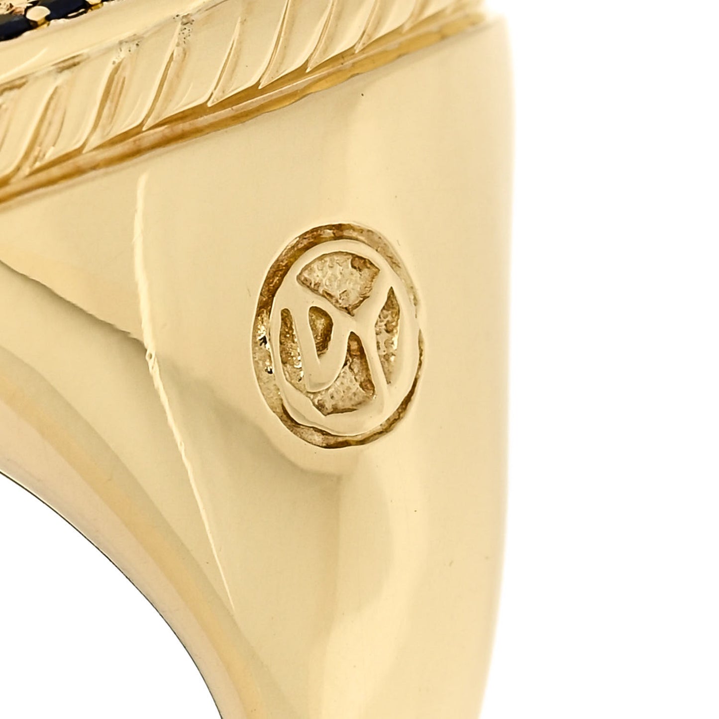 18K Yellow Gold Blue Sapphire Blue Topaz Albion Ring 54 7