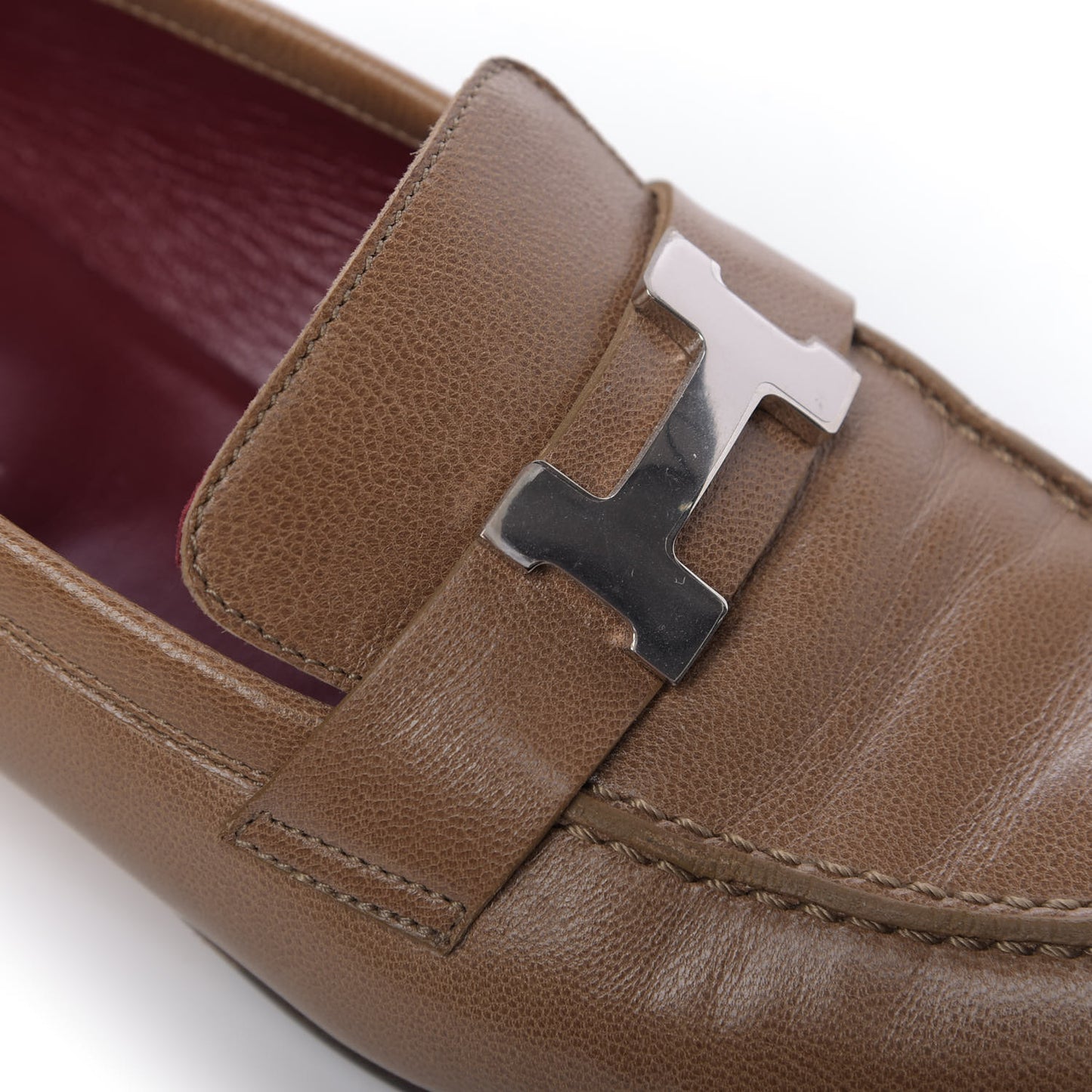 Goatskin Womens Paris Loafers 38 Etoupe