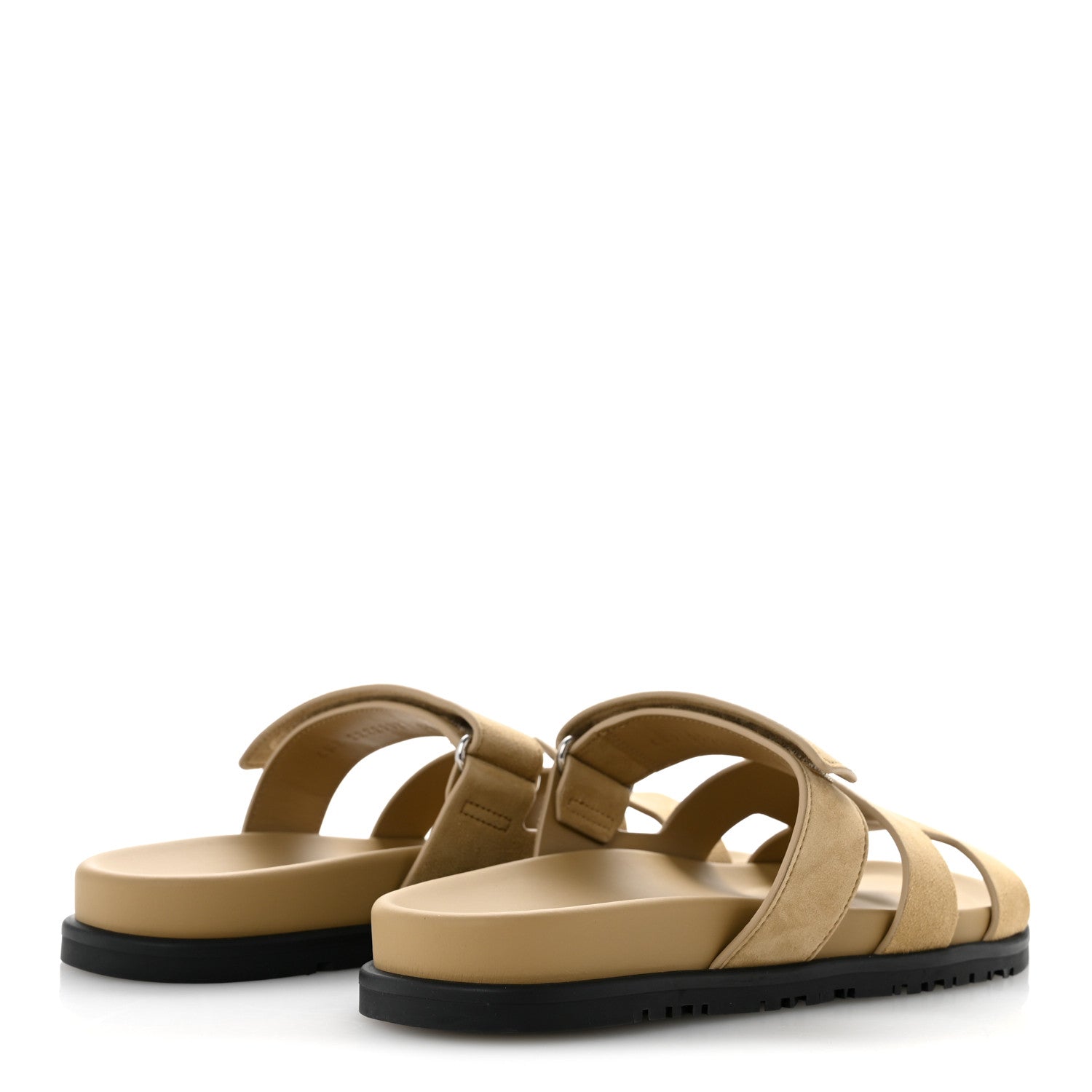 Hermes Suede Goatskin Womens Chypre Sandals 38 Beige Sable 5 of 10