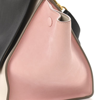 Celine Textured Calfskin Suede Small Tri-Color Trapeze Black 10 of 13