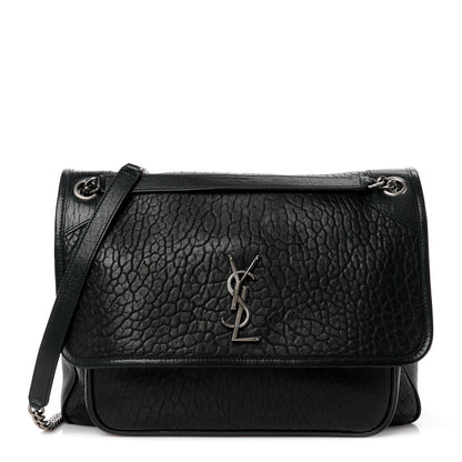 Saint Laurent Grained Lambskin Monogram Large Niki Chain Satchel Black 1 of 11