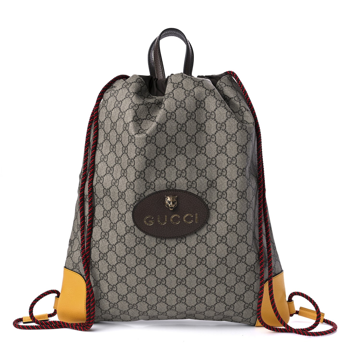 GG Supreme Monogram Neo Vintage Drawstring Backpack Beige New Acero Crop