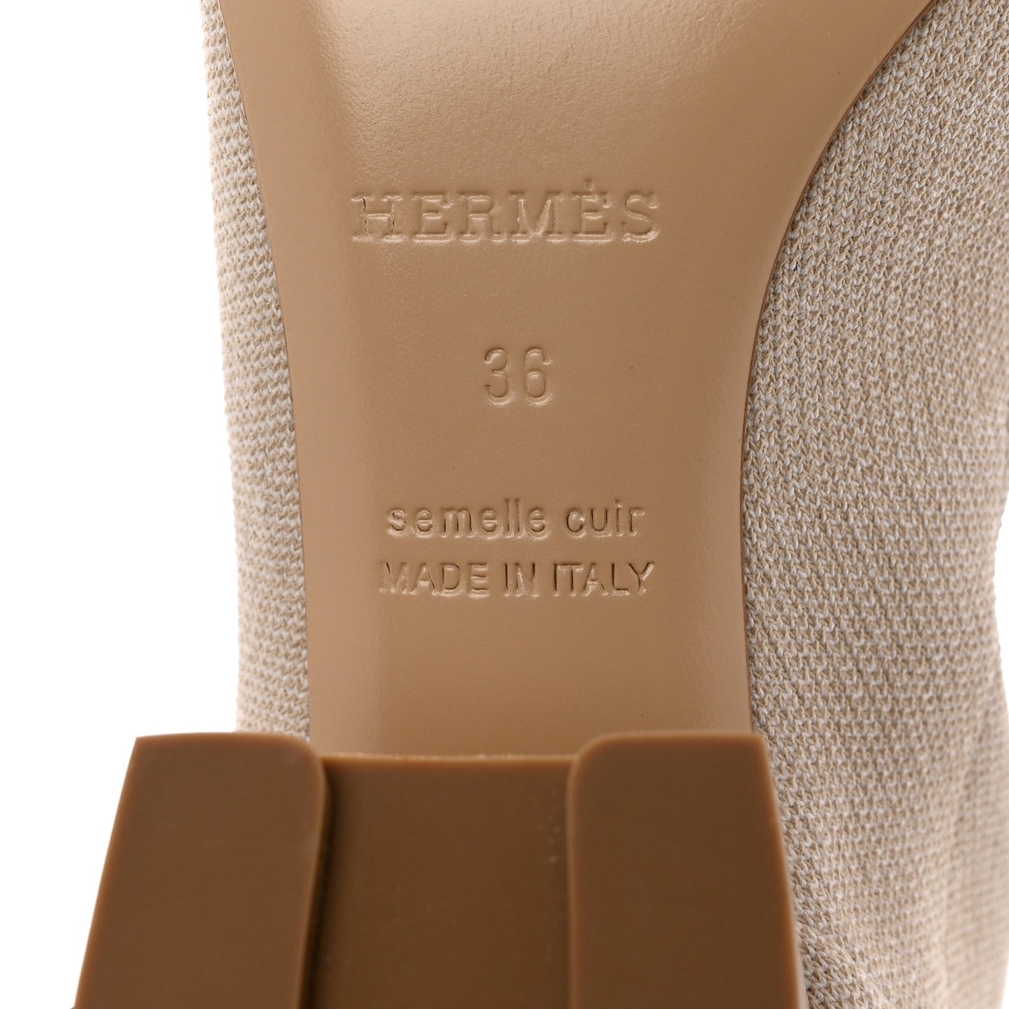 Knit Calfskin Volver 60 Ankle Boots 36 Nocciola
