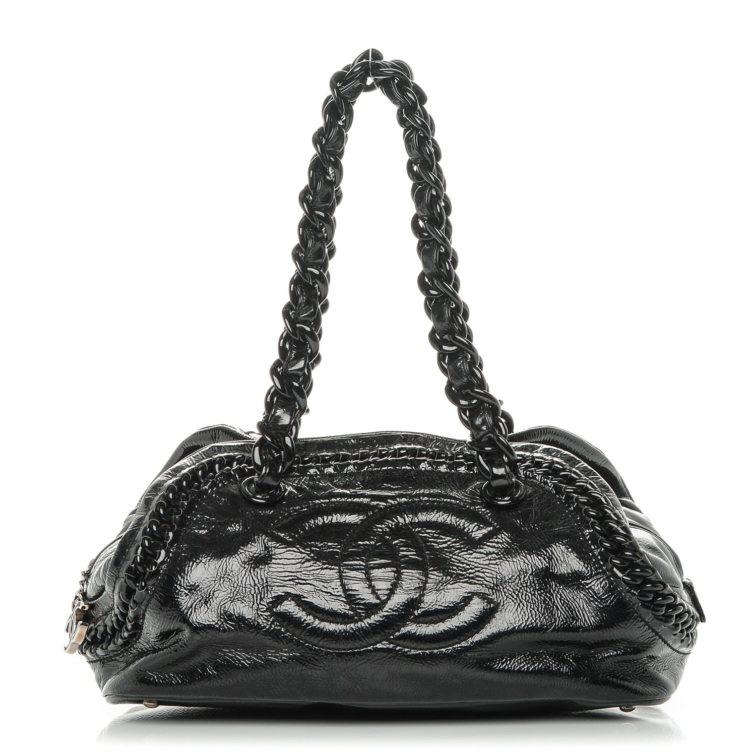 Chanel Patent Luxe Ligne Medium Bowler Black 1 of 8