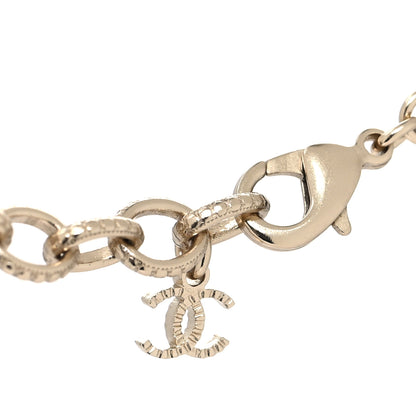 Chanel Lambskin Crystal CC Chain Pendant Necklace Black Gold 4 of 5
