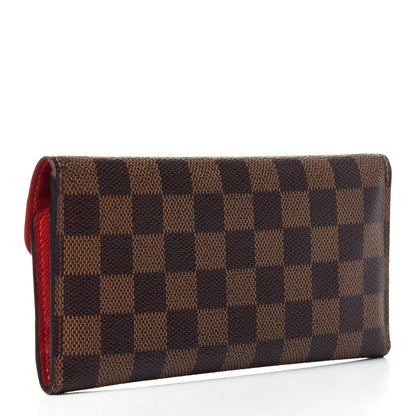 Louis Vuitton Damier Ebene Josephine Wallet Red 4 of 14