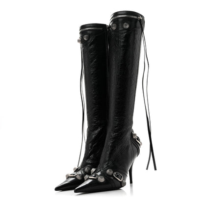 Balenciaga Agneau Arena Spike Spiked Cagole 90mm Boots 35 Black 3 of 9