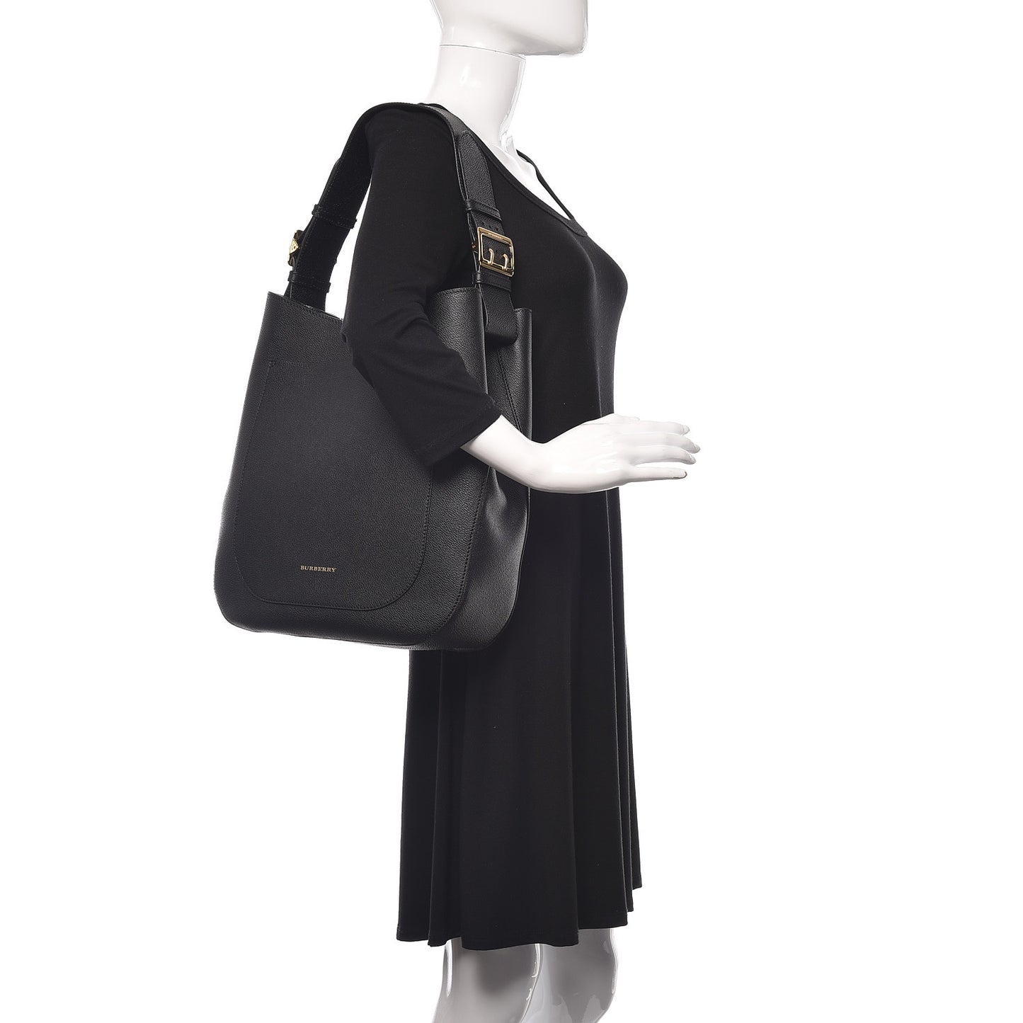 Grainy Calfskin Small Elmstone Hobo Black