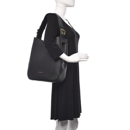 Burberry Grainy Calfskin Small Elmstone Hobo Black 2 of 12