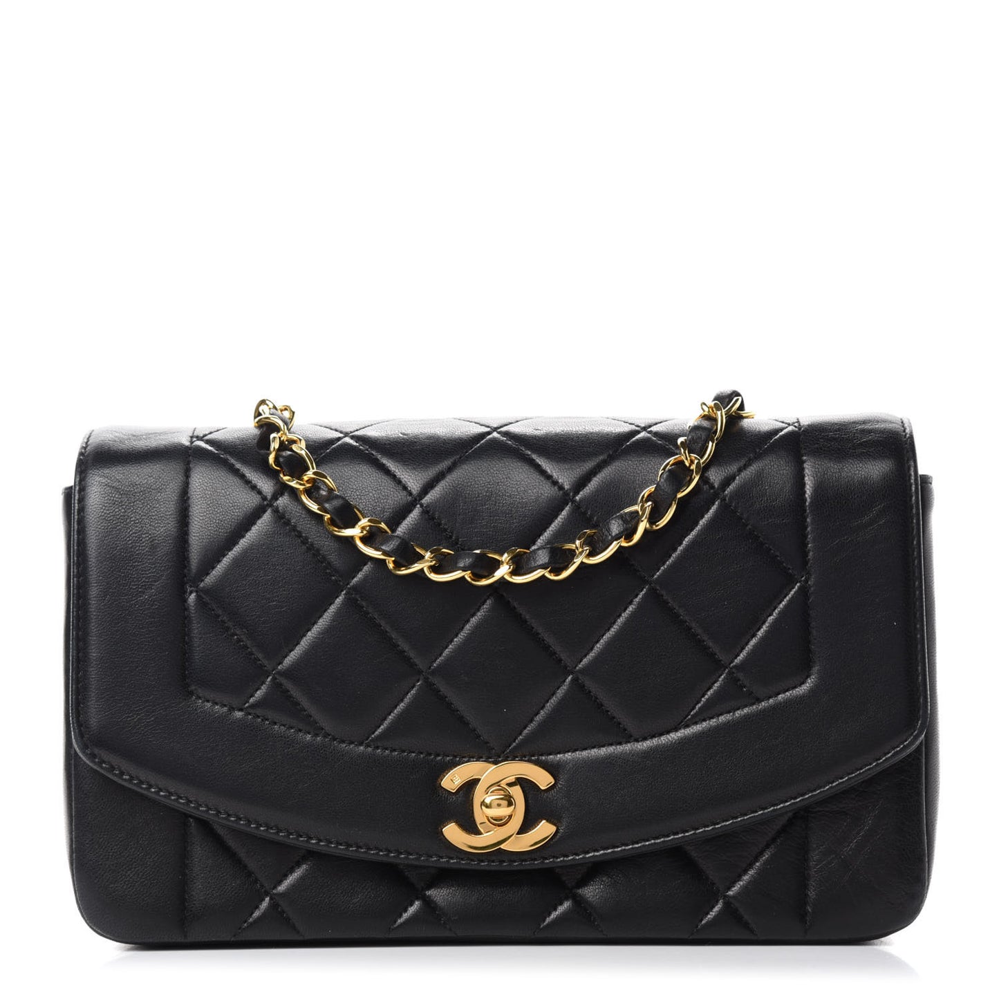 Lambskin Quilted Small Single Flap Black