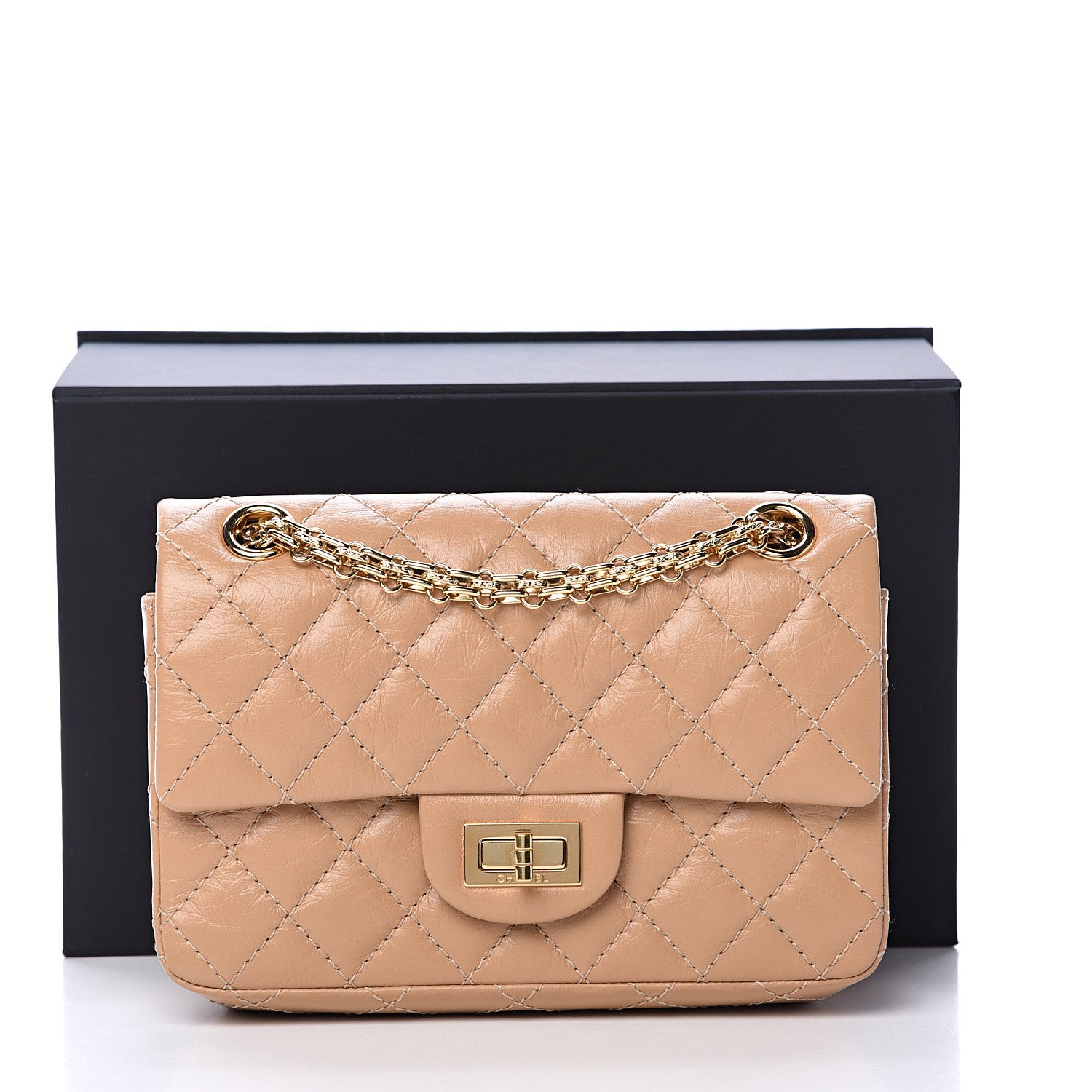 Chanel Aged Calfskin Quilted 2.55 Reissue Mini Flap Beige 11 of 11