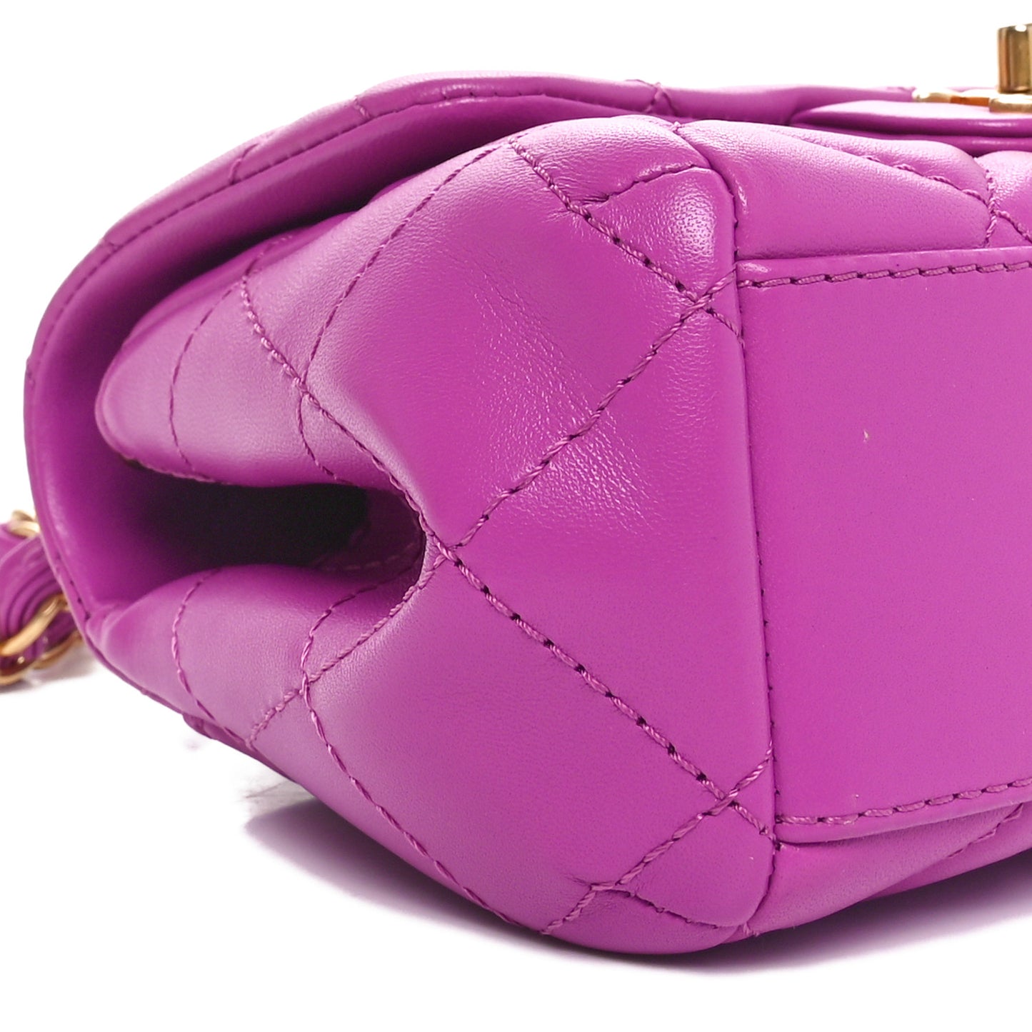 Lambskin Quilted Mini Flap Purple