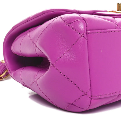 Chanel Lambskin Quilted Mini Flap Purple 9 of 11