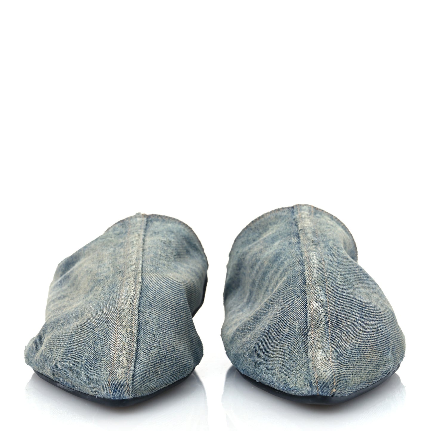 Calfskin Denim Babouche Mules 39