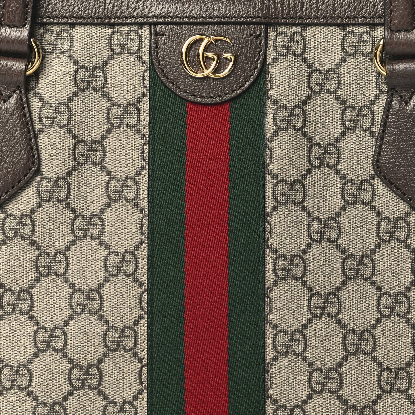 GG Supreme Monogram Medium Ophidia Shopping Tote Brown