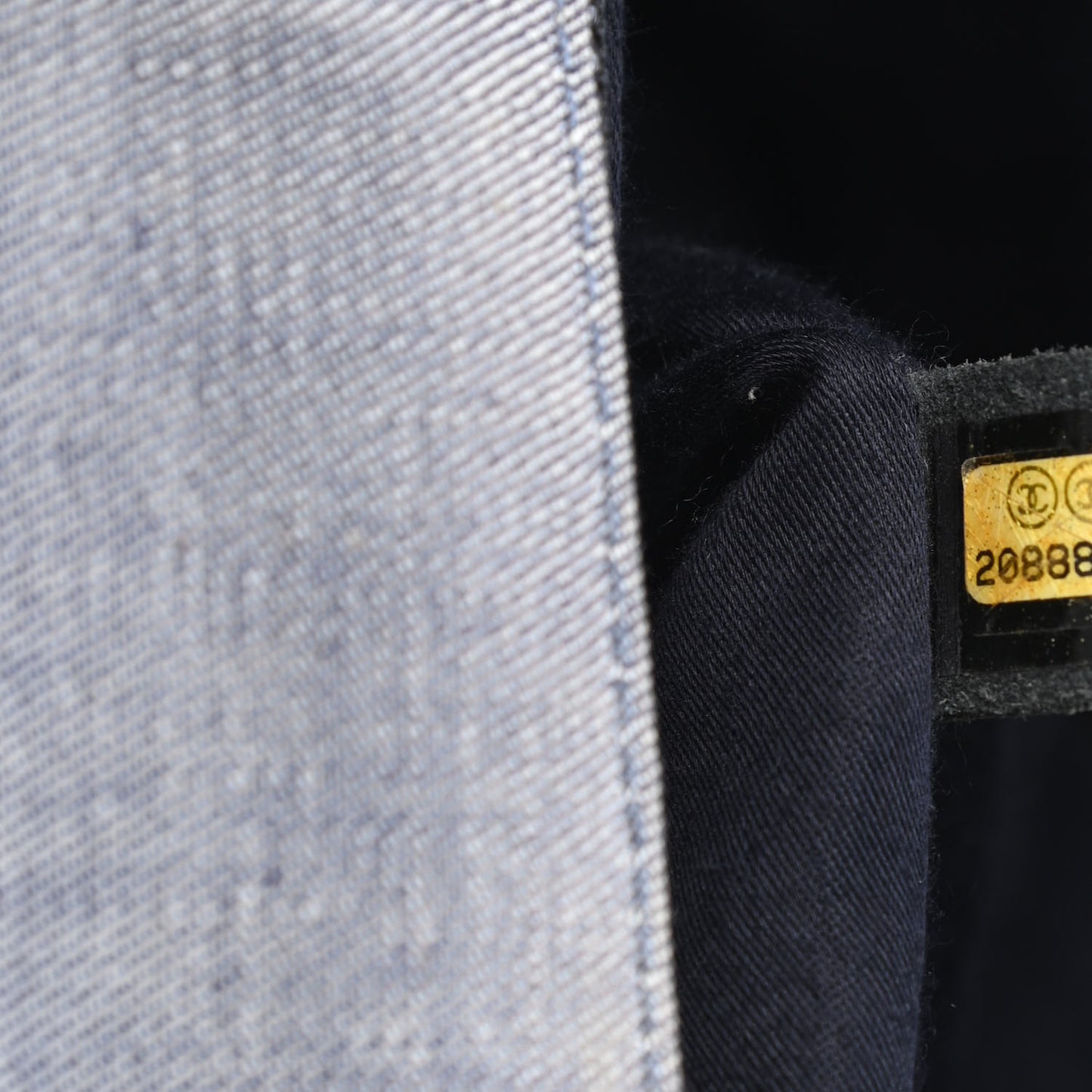Denim Tweed Patchwork Jumbo Single Flap Blue
