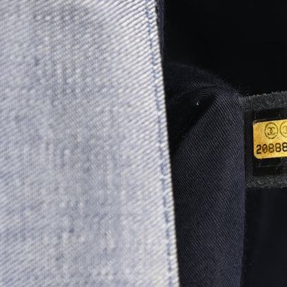 Chanel Denim Tweed Patchwork Jumbo Single Flap Blue 7 of 12
