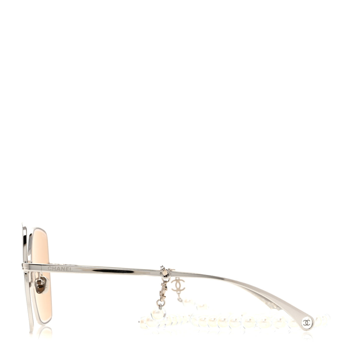 Butterfly Removable Pearl Chain Sunglasses 4262 Silver