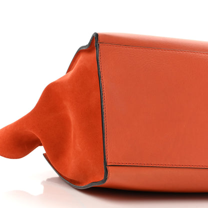 Celine Calfskin Suede Medium Trapeze Orange 8 of 9
