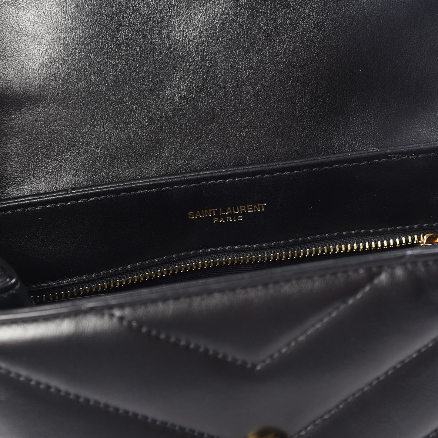 Calfskin Y Quilted Monogram Toy Loulou Crossbody Bag Black