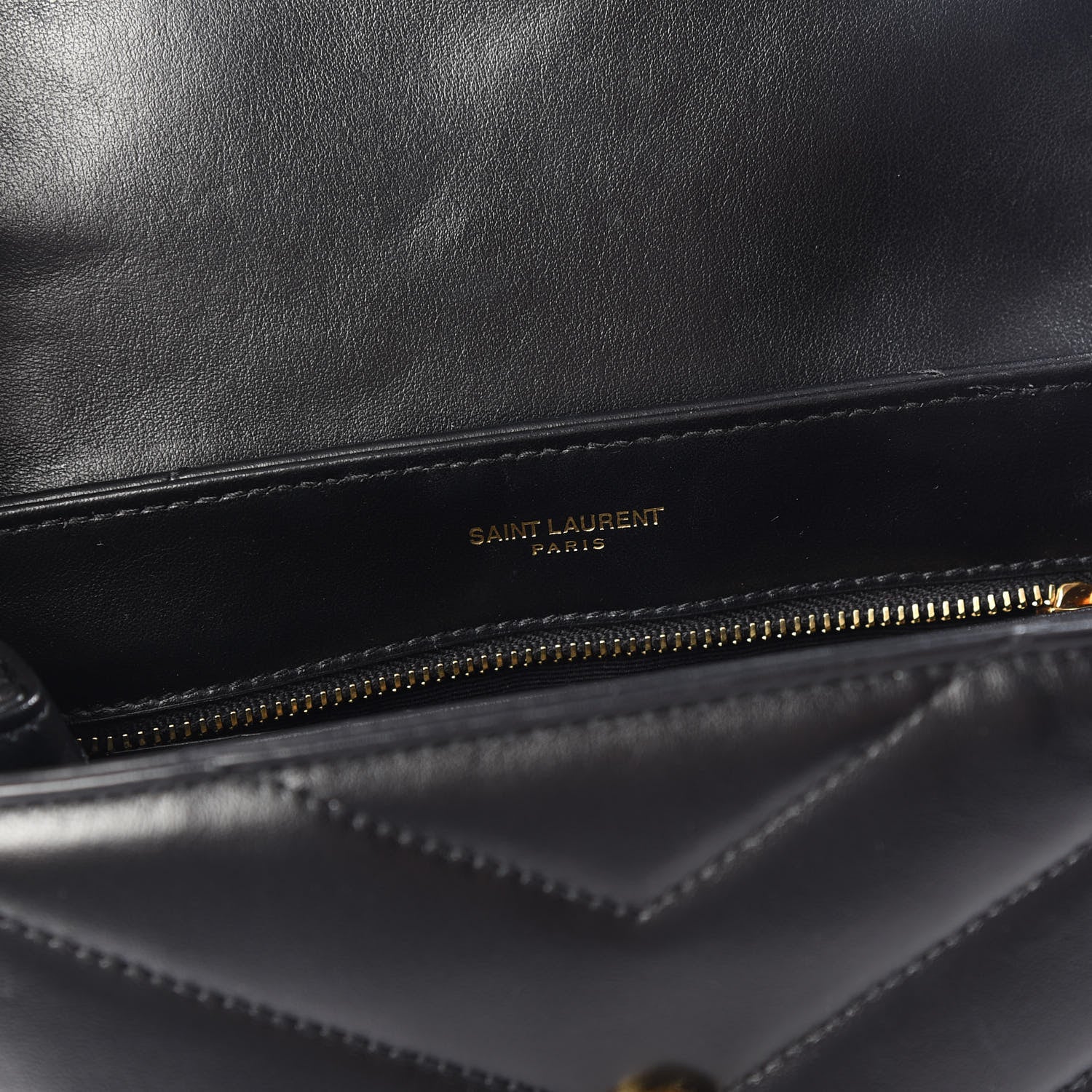 Saint Laurent Calfskin Y Quilted Monogram Toy Loulou Crossbody Bag Black 7 of 9