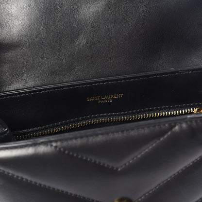 Saint Laurent Calfskin Y Quilted Monogram Toy Loulou Crossbody Bag Black 7 of 9