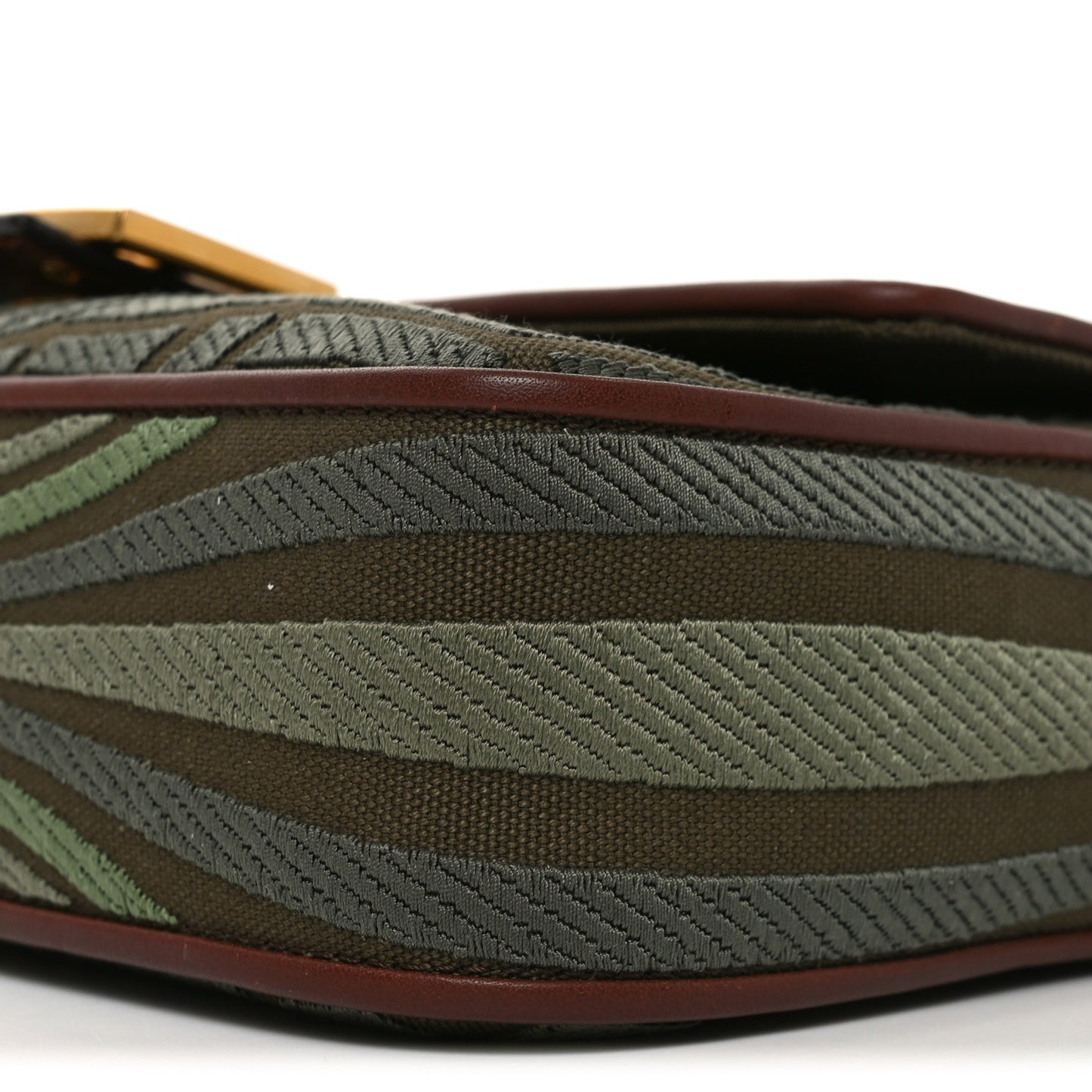 X SARA COLEMAN Canvas Vitello King FF Fish Eye Embroidered Baguette Amazzonia Ghianda