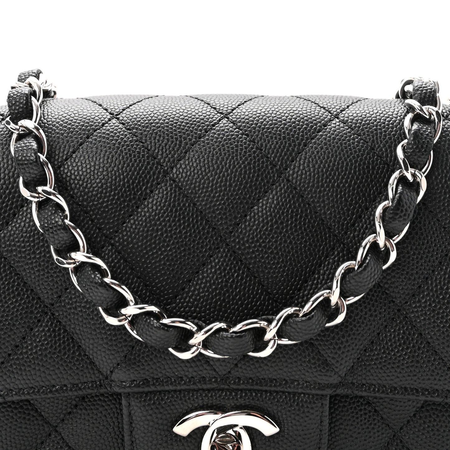 Caviar Quilted Mini Rectangular Flap Black