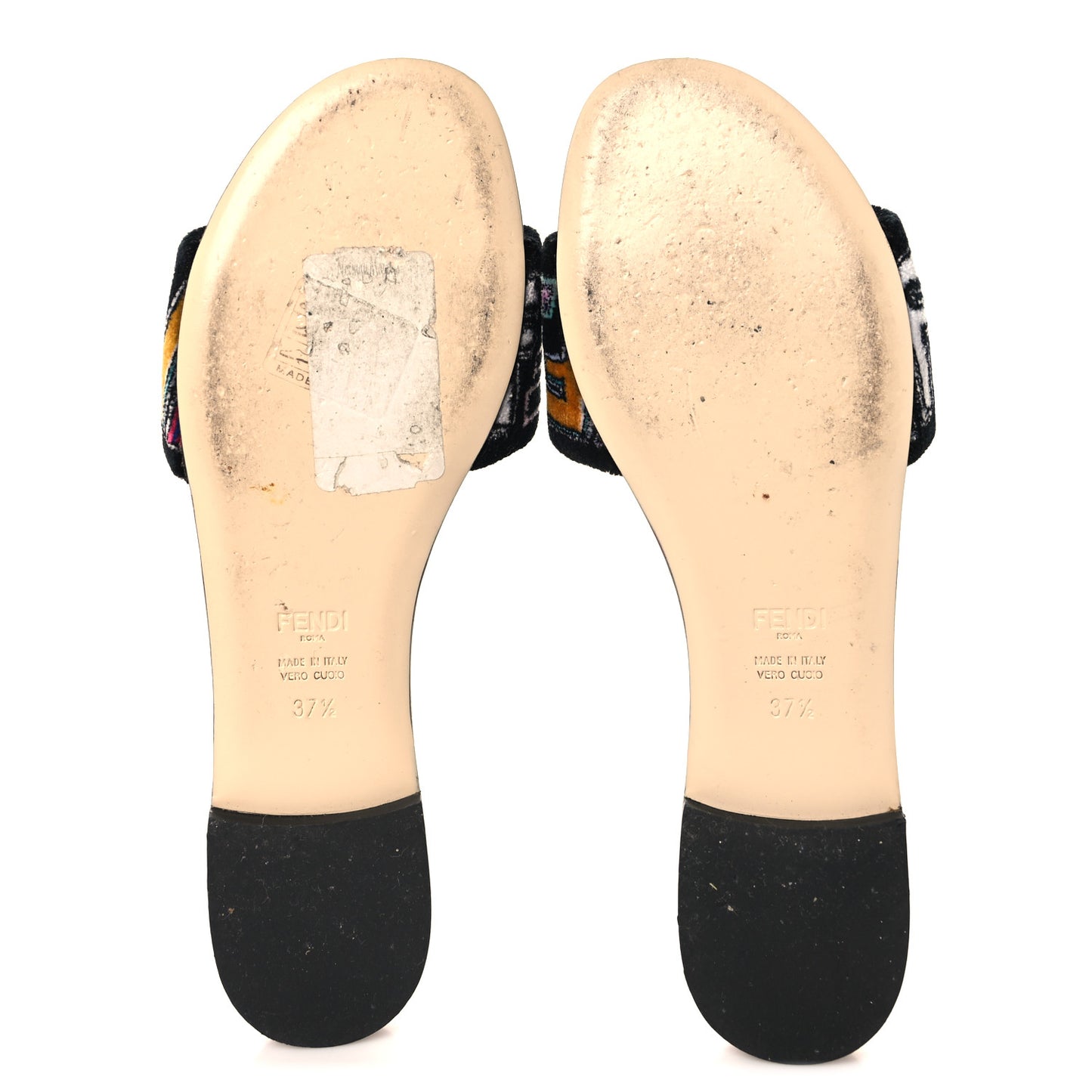 Velvet FF Flat Slide Sandals 37.5 Multicolor