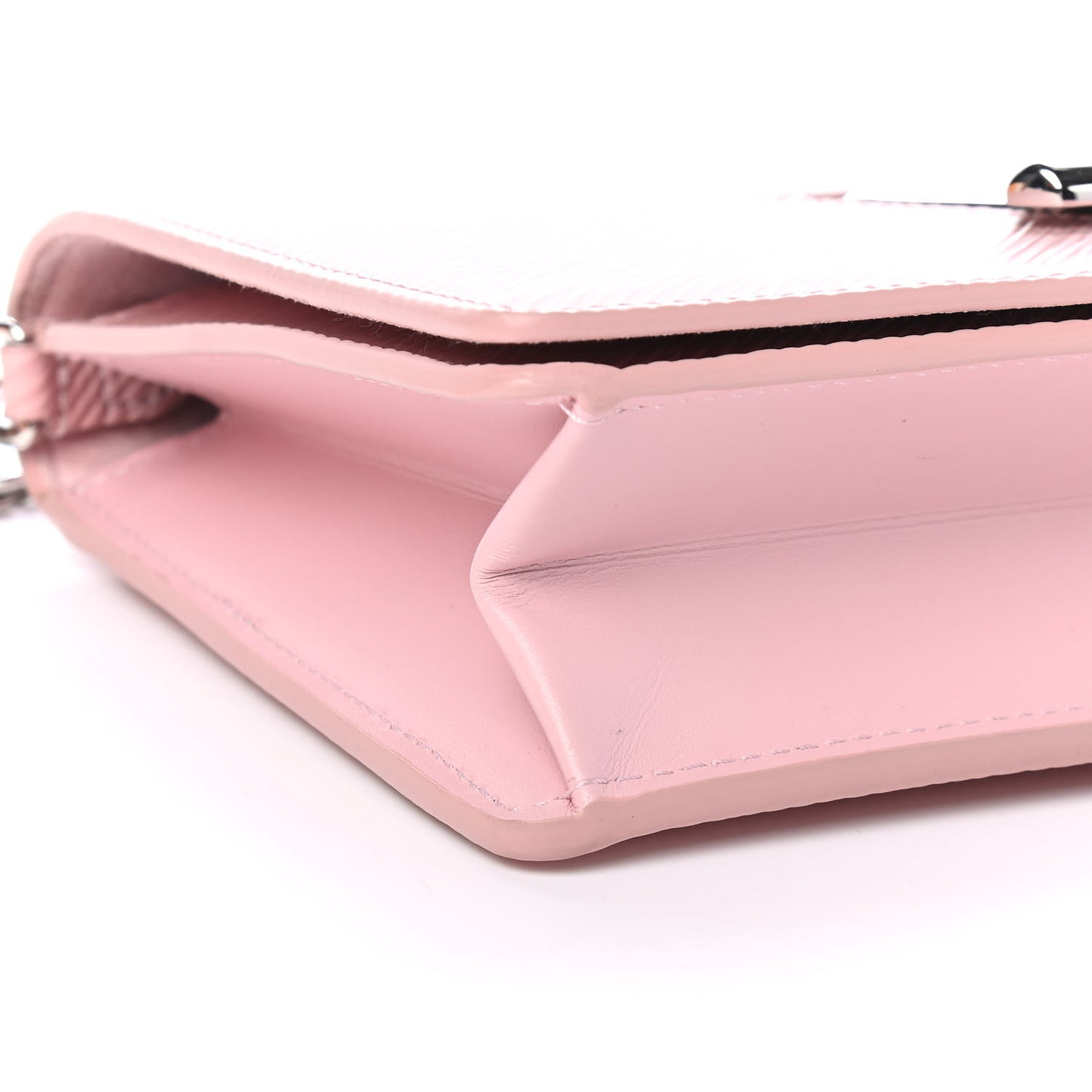 Epi Twist Belt Chain Wallet Rose Ballerine