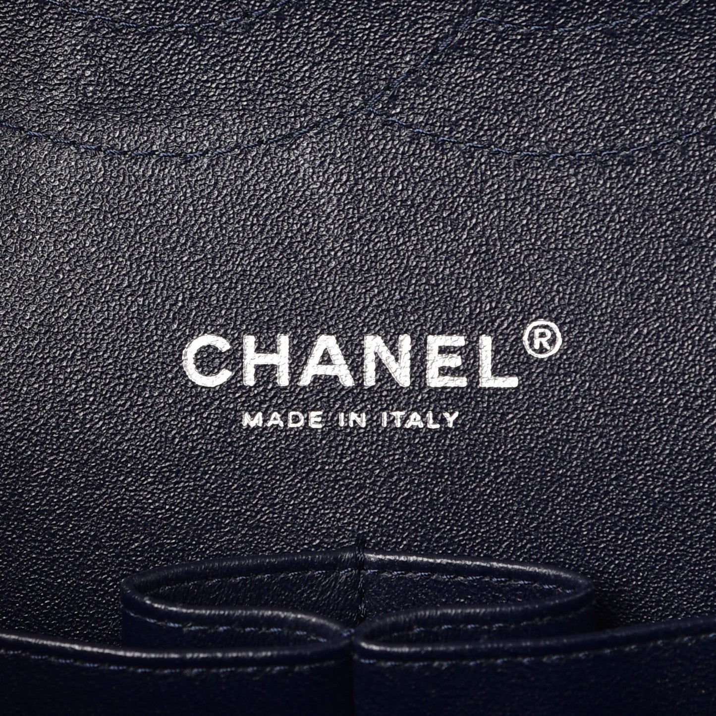 Caviar Quilted Jumbo Double Flap Navy Blue